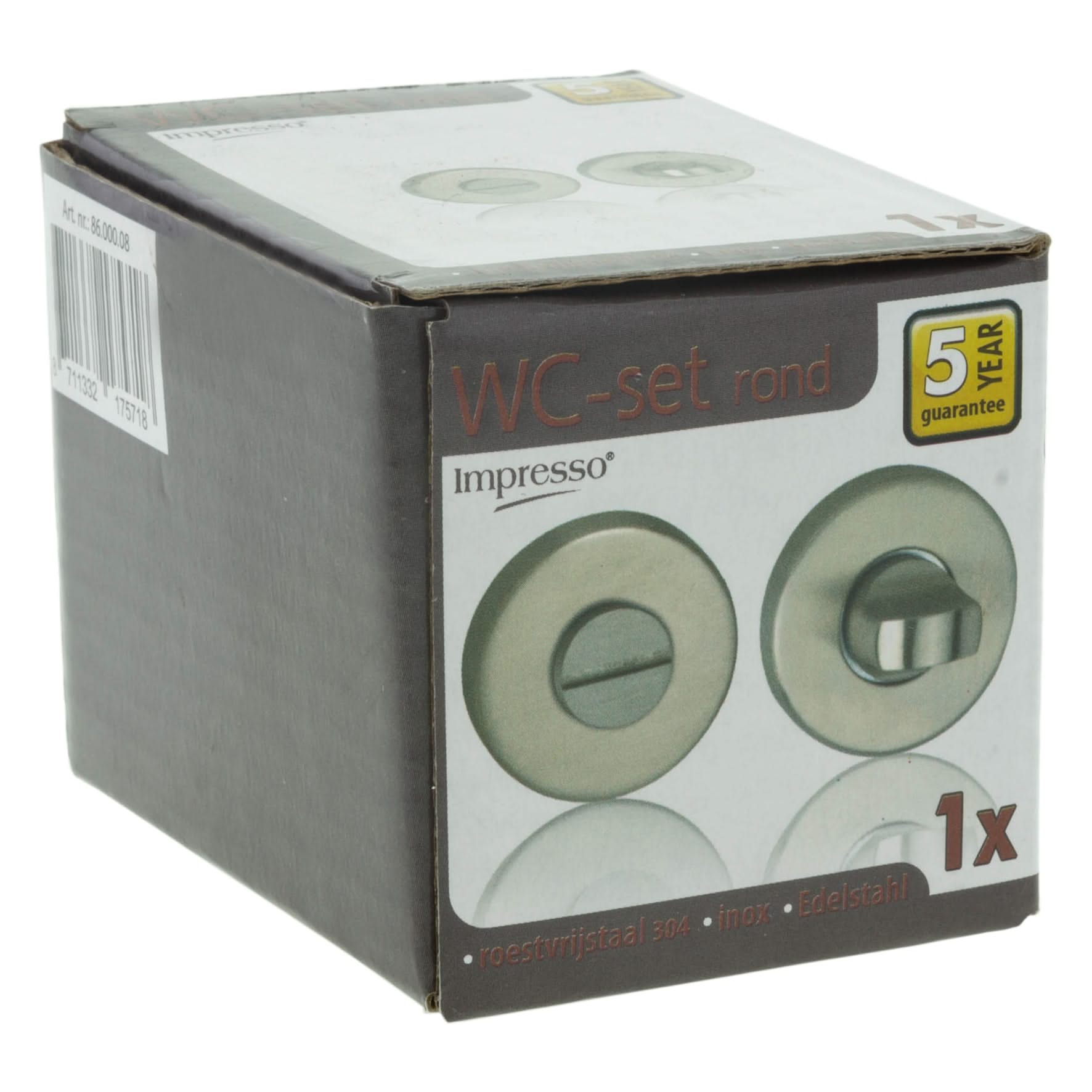 Impresso rond rozet Badkamer Toiletsluiting RVS geborsteld 16