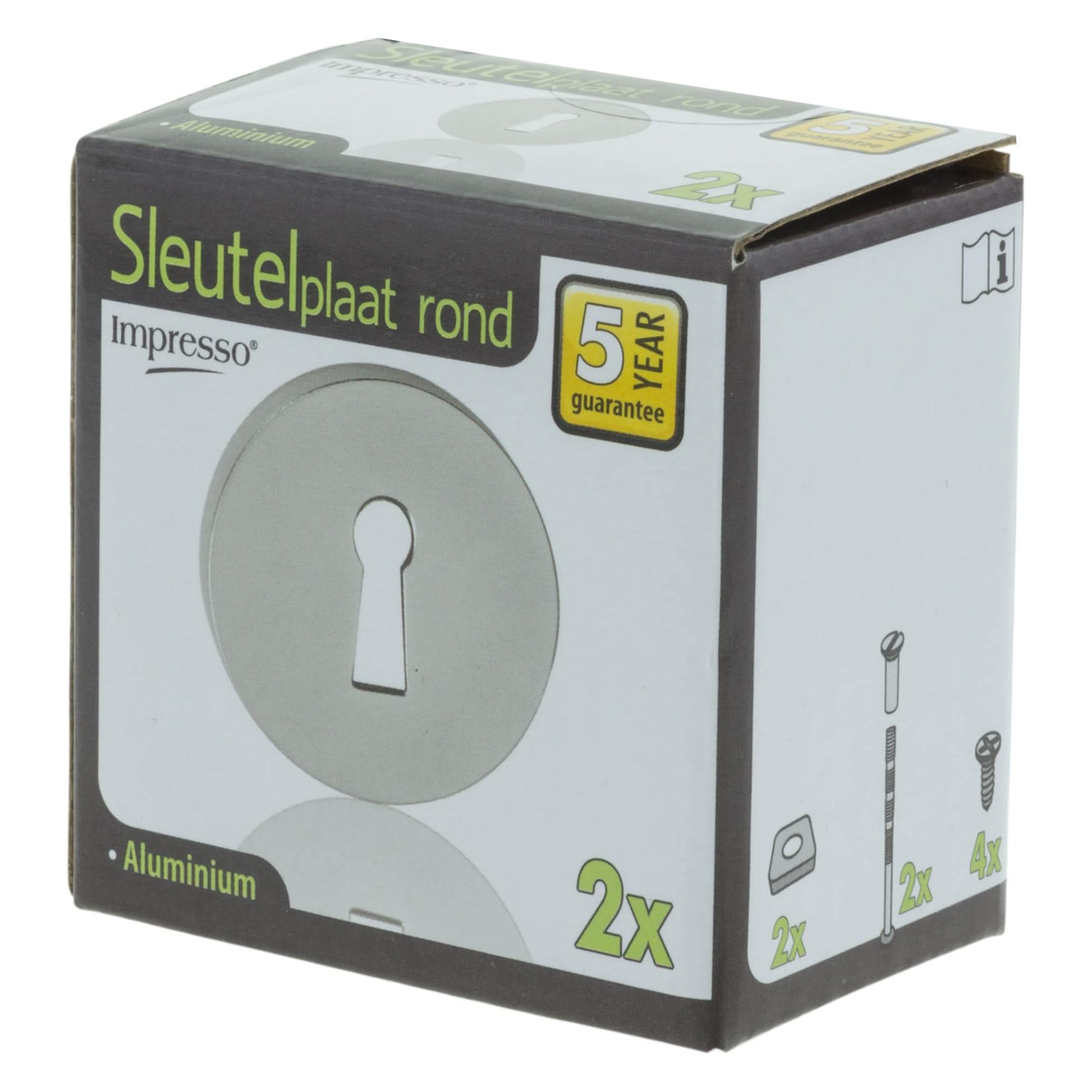 Impresso rond rozet Klaviersleutel Aluminium F1 15