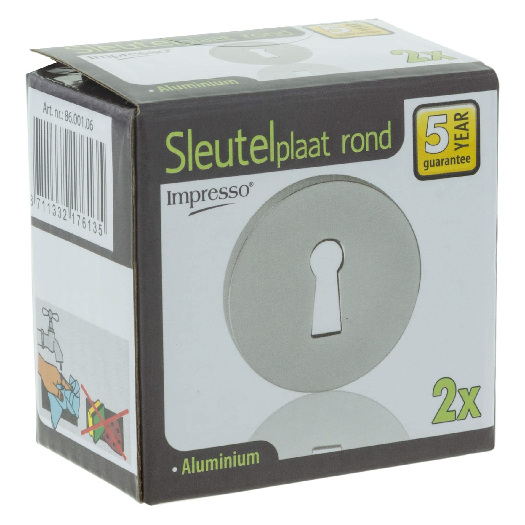 Impresso rond rozet Klaviersleutel Aluminium F1 16