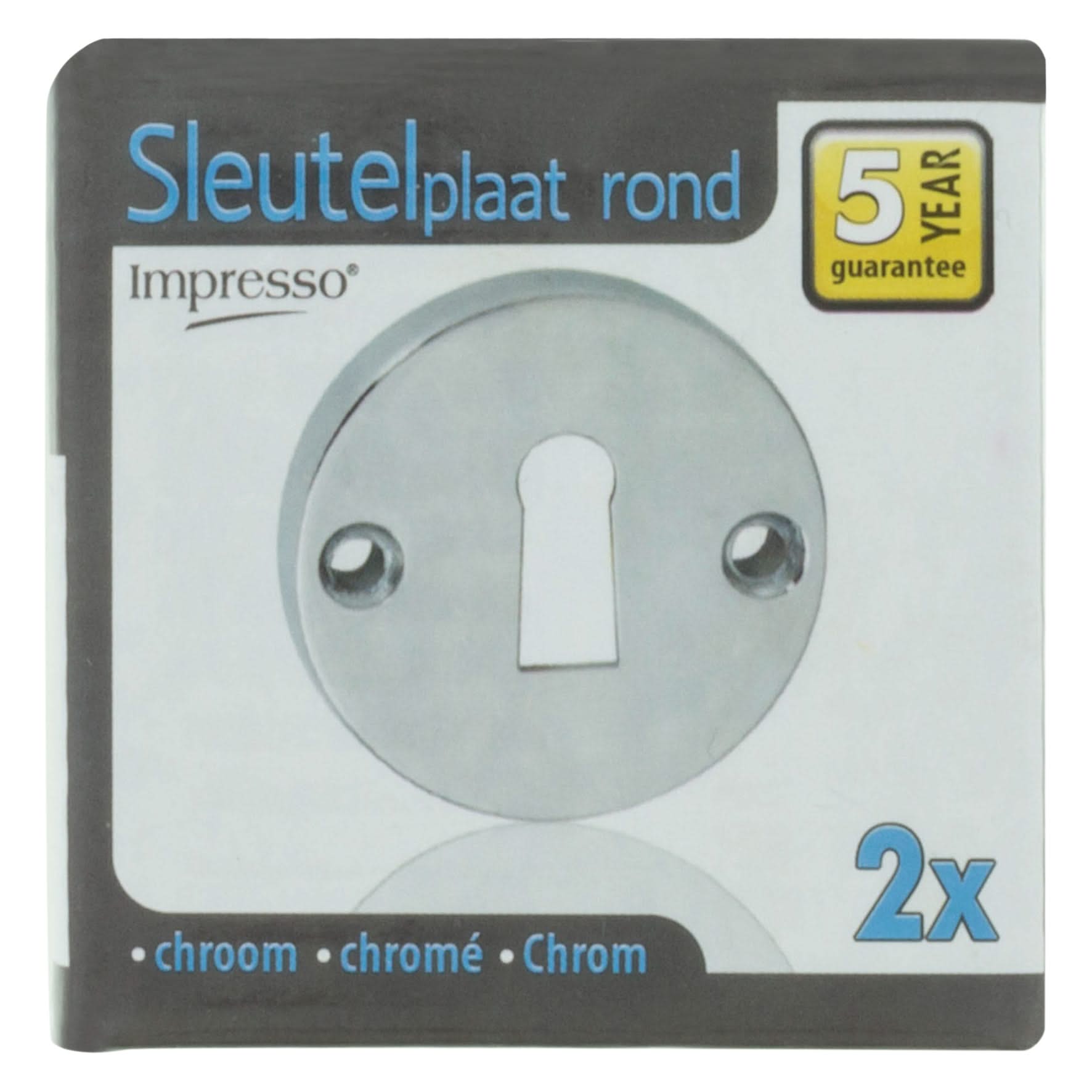 Impresso rond rozet Klaviersleutel Chroom 11