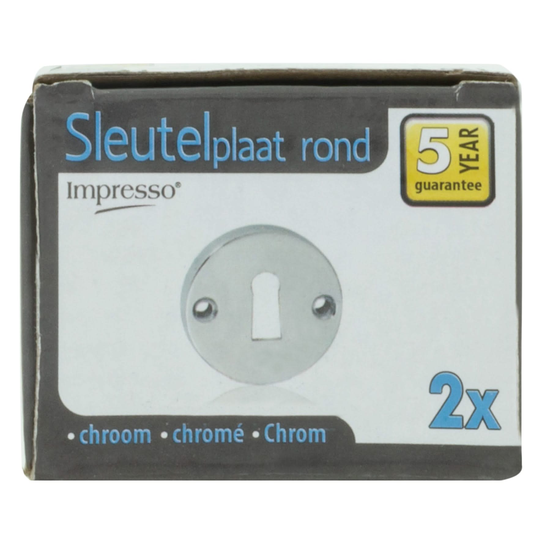 Impresso rond rozet Klaviersleutel Chroom 13