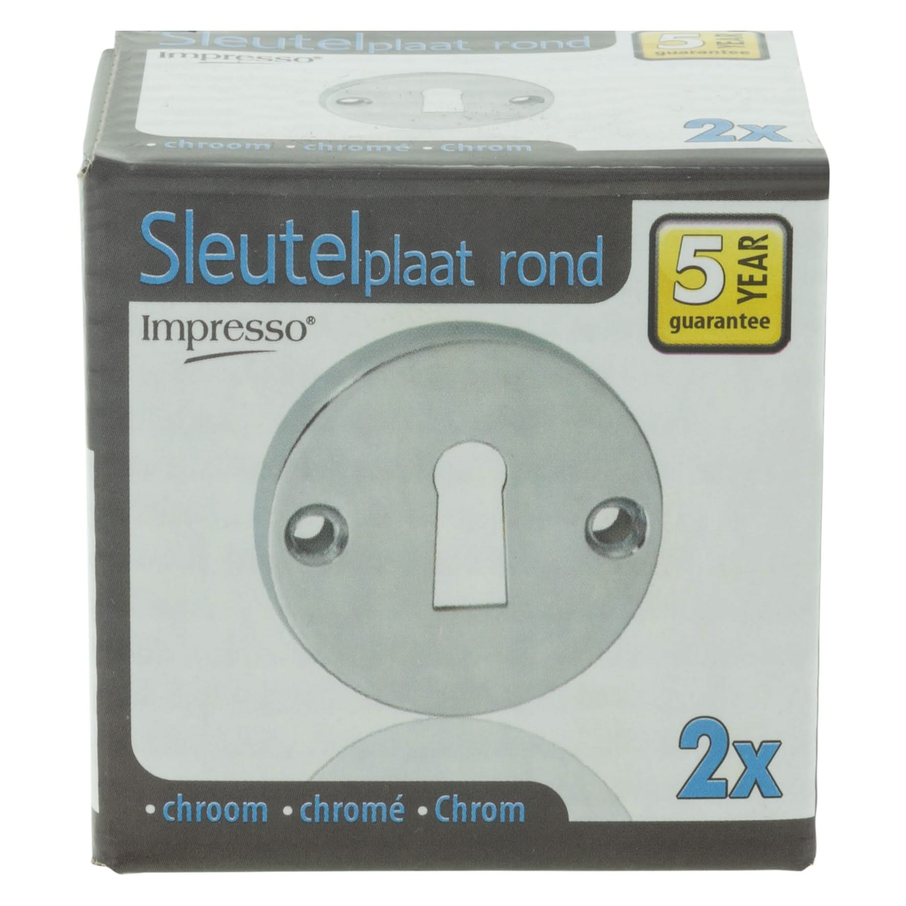 Impresso rond rozet Klaviersleutel Chroom 14