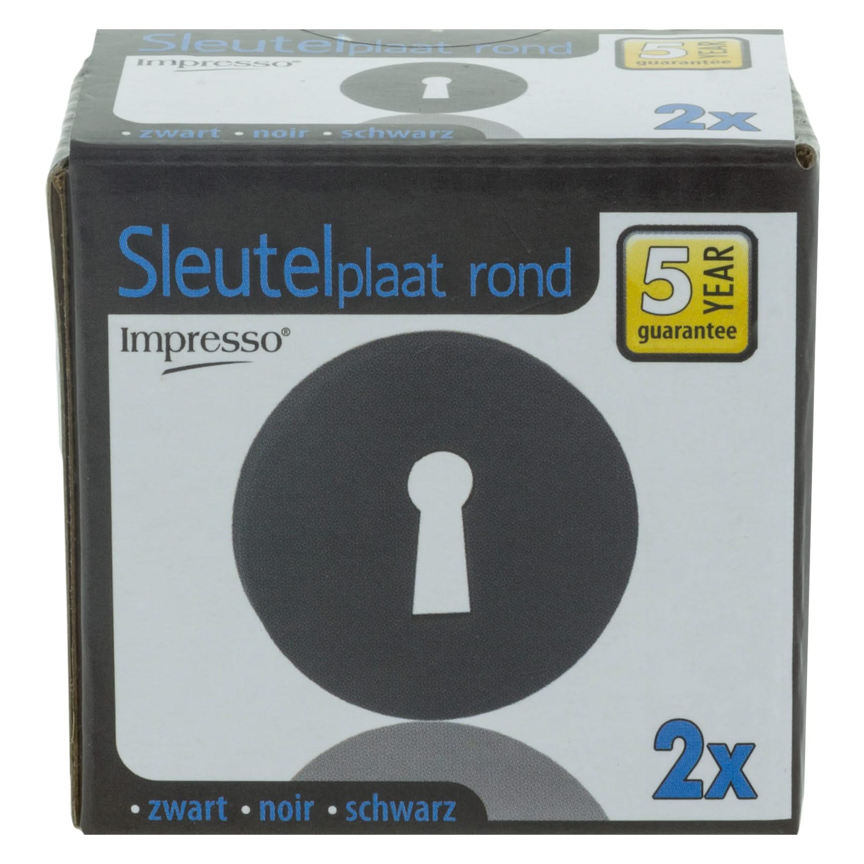 Impresso rond rozet Klaviersleutel Mat zwart 14