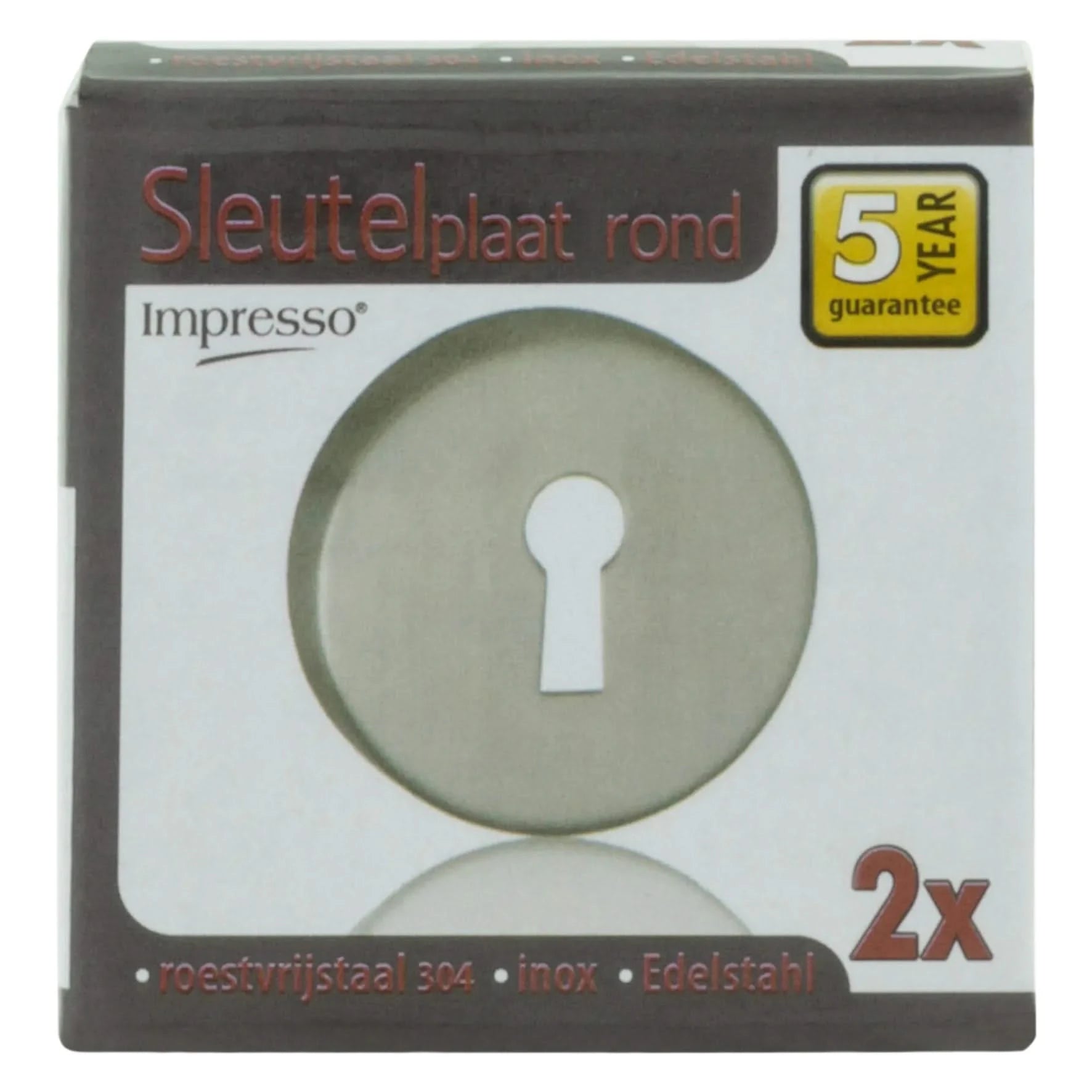 Impresso rond rozet Klaviersleutel RVS geborsteld 11