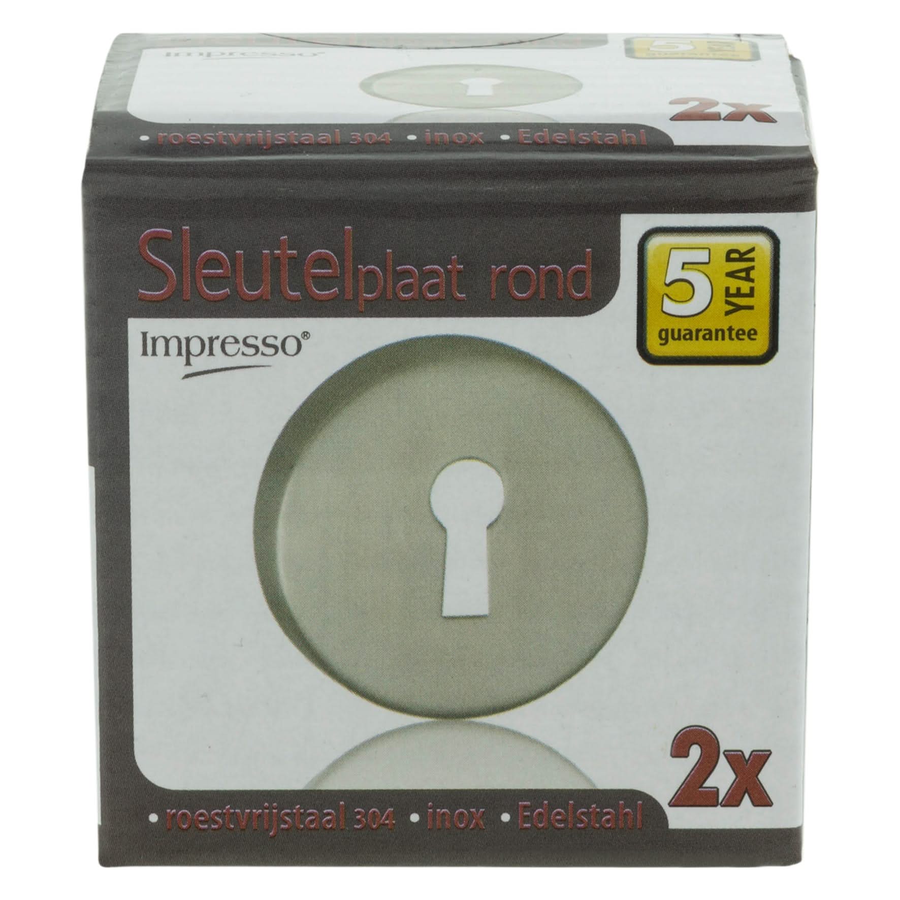 Impresso rond rozet Klaviersleutel RVS geborsteld 14