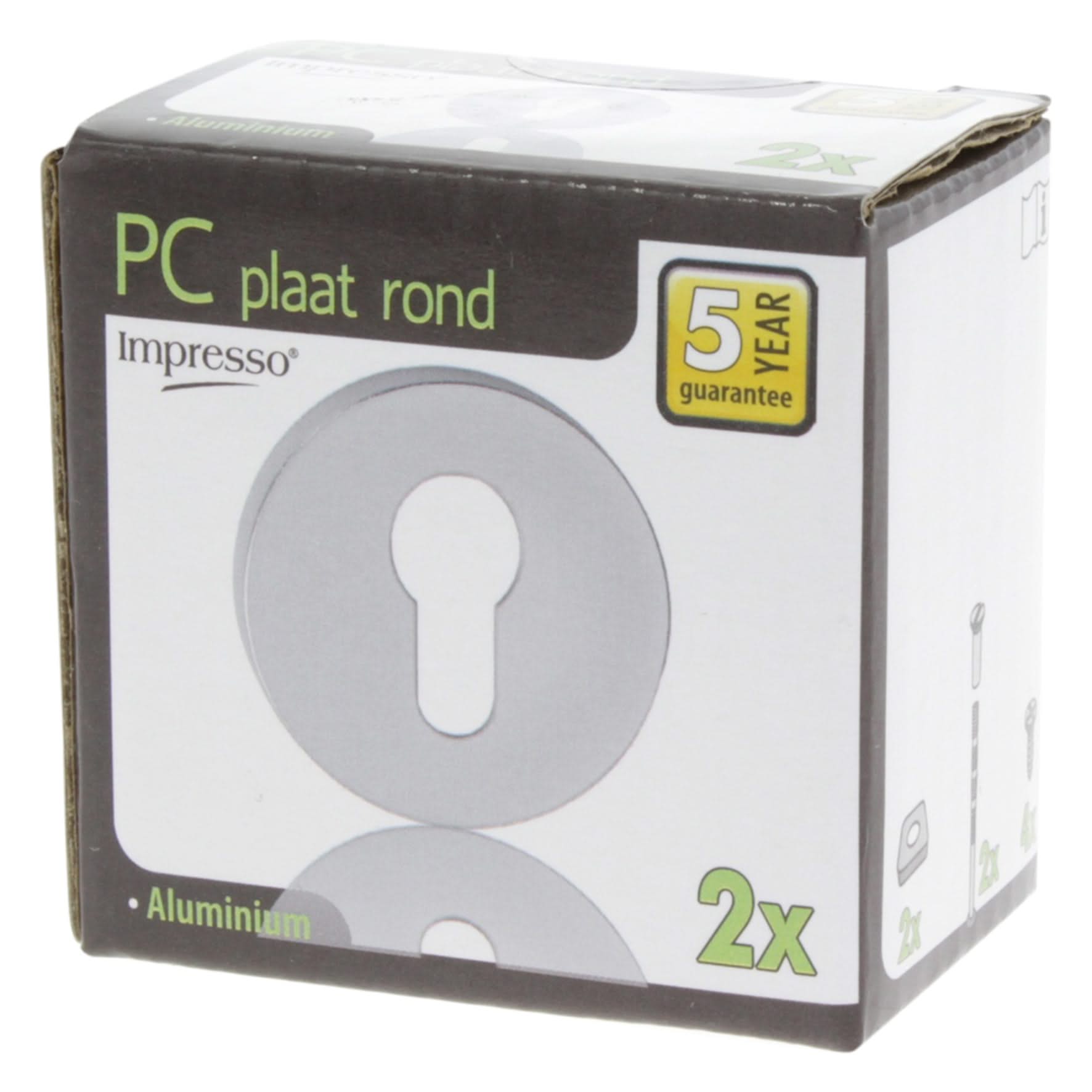 Impresso rond rozet Profielcilinder Aluminium F1 15