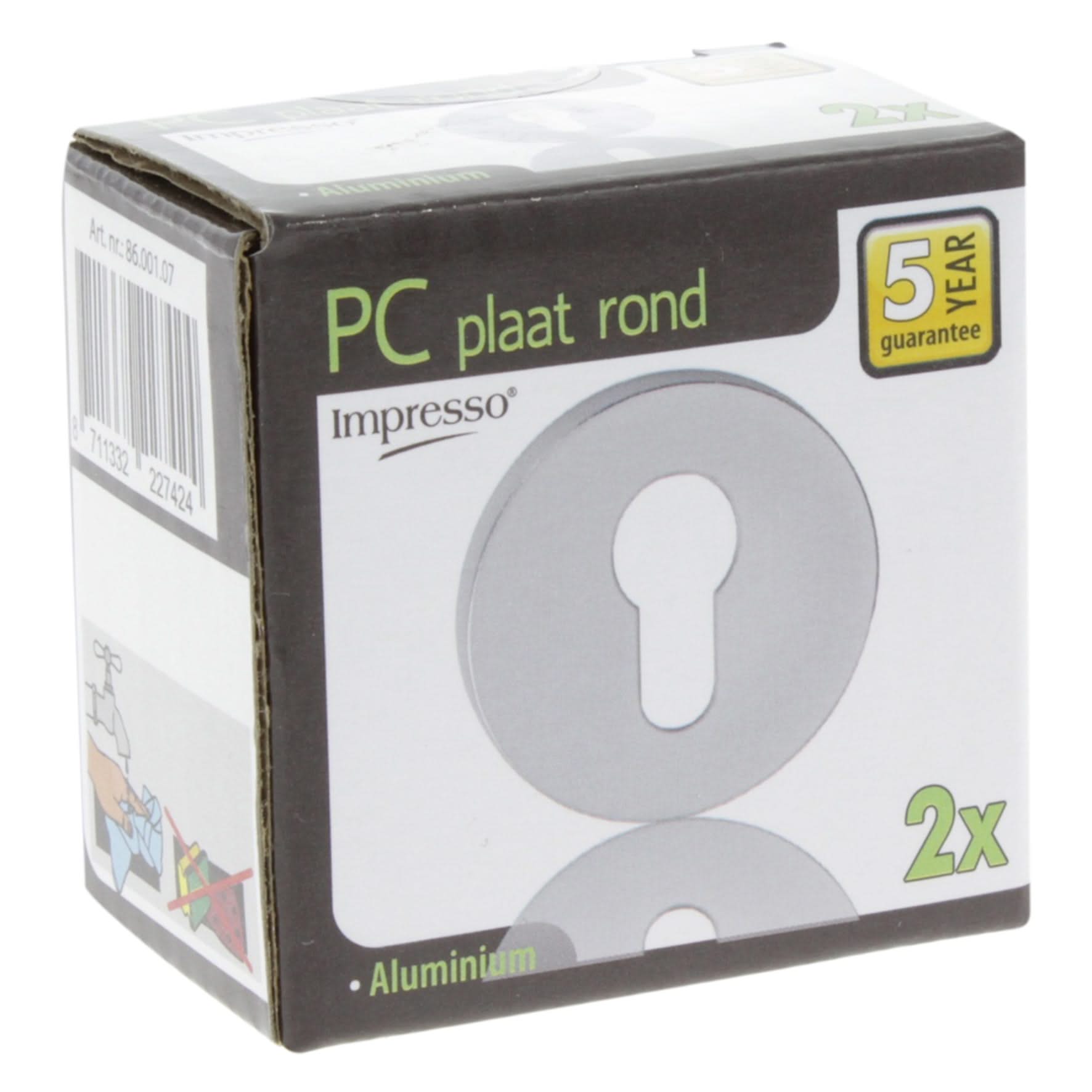 Impresso rond rozet Profielcilinder Aluminium F1 16