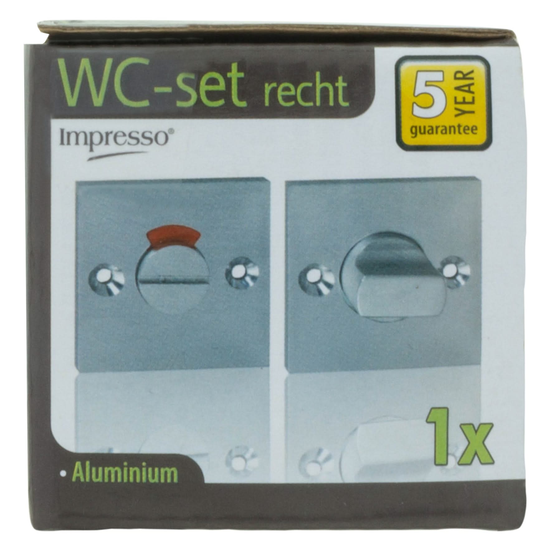 Impresso vierkant rozet Badkamer Toiletsluiting Aluminium F1 11