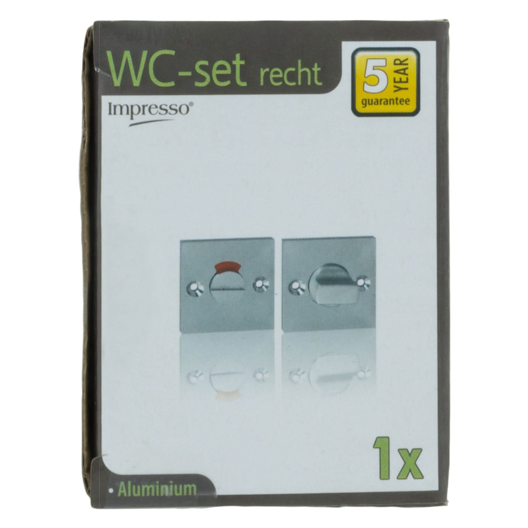 Impresso vierkant rozet Badkamer Toiletsluiting Aluminium F1 13