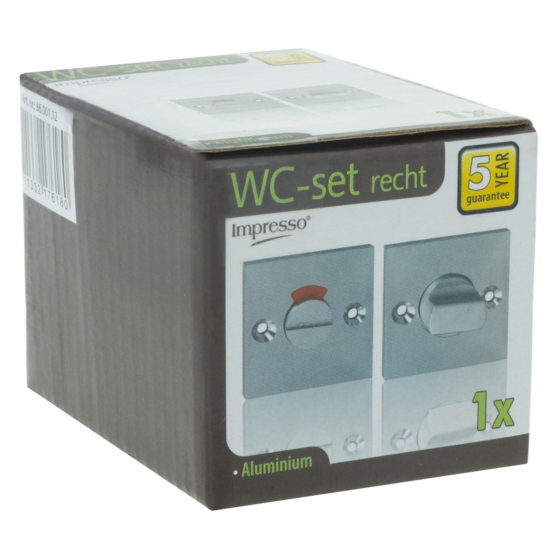 Impresso vierkant rozet Badkamer Toiletsluiting Aluminium F1 16