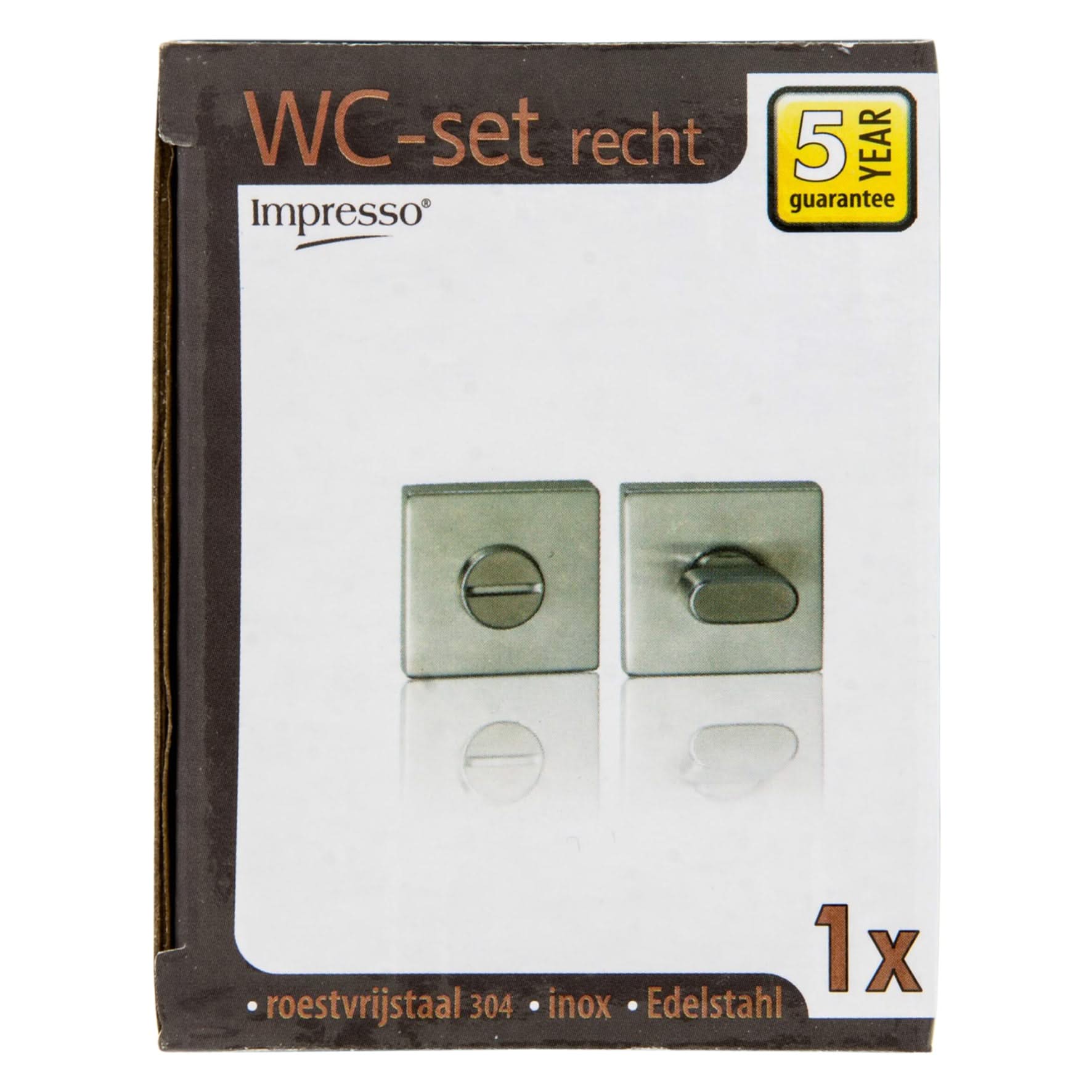 Impresso vierkant rozet Badkamer Toiletsluiting RVS geborsteld 11