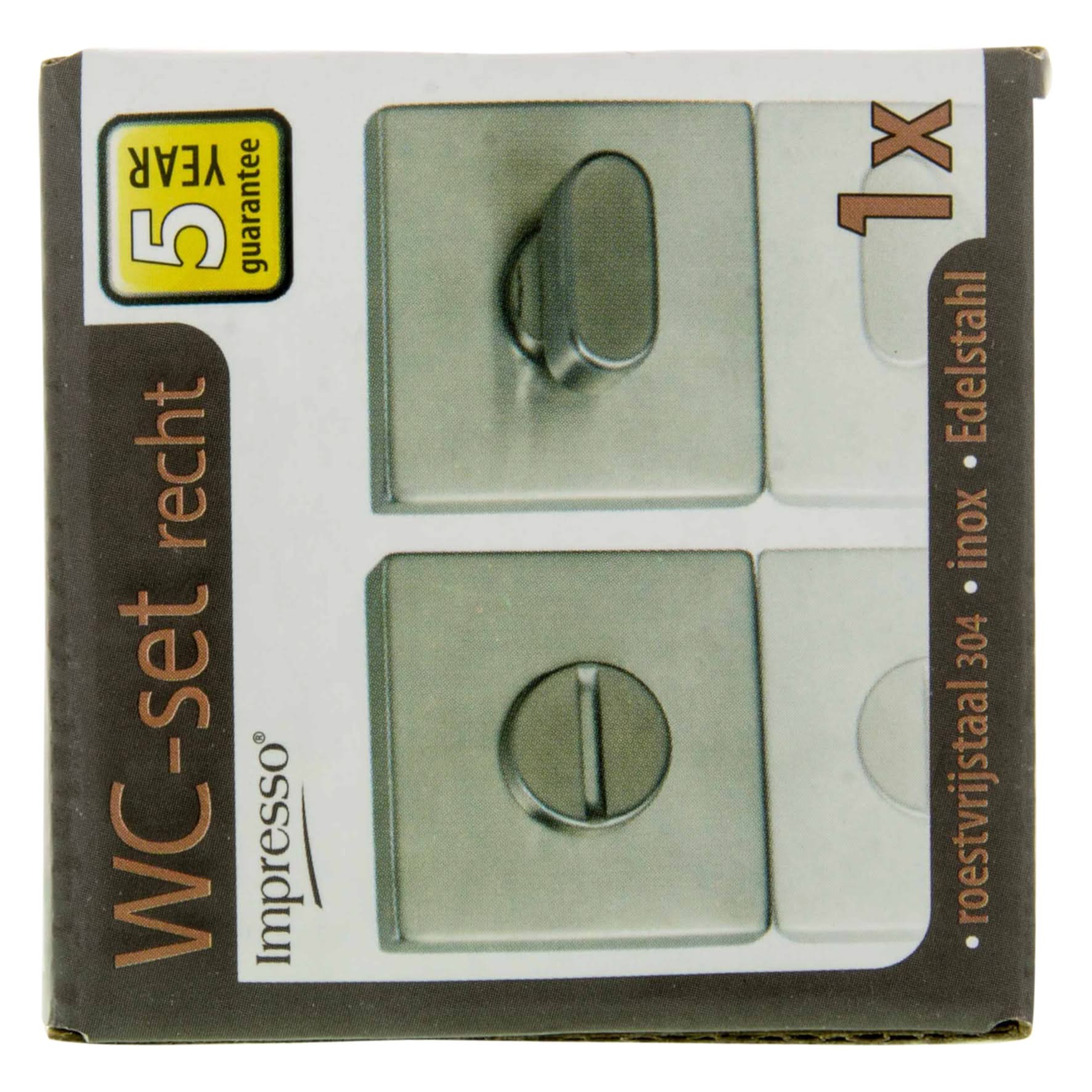 Impresso vierkant rozet Badkamer Toiletsluiting RVS geborsteld 13