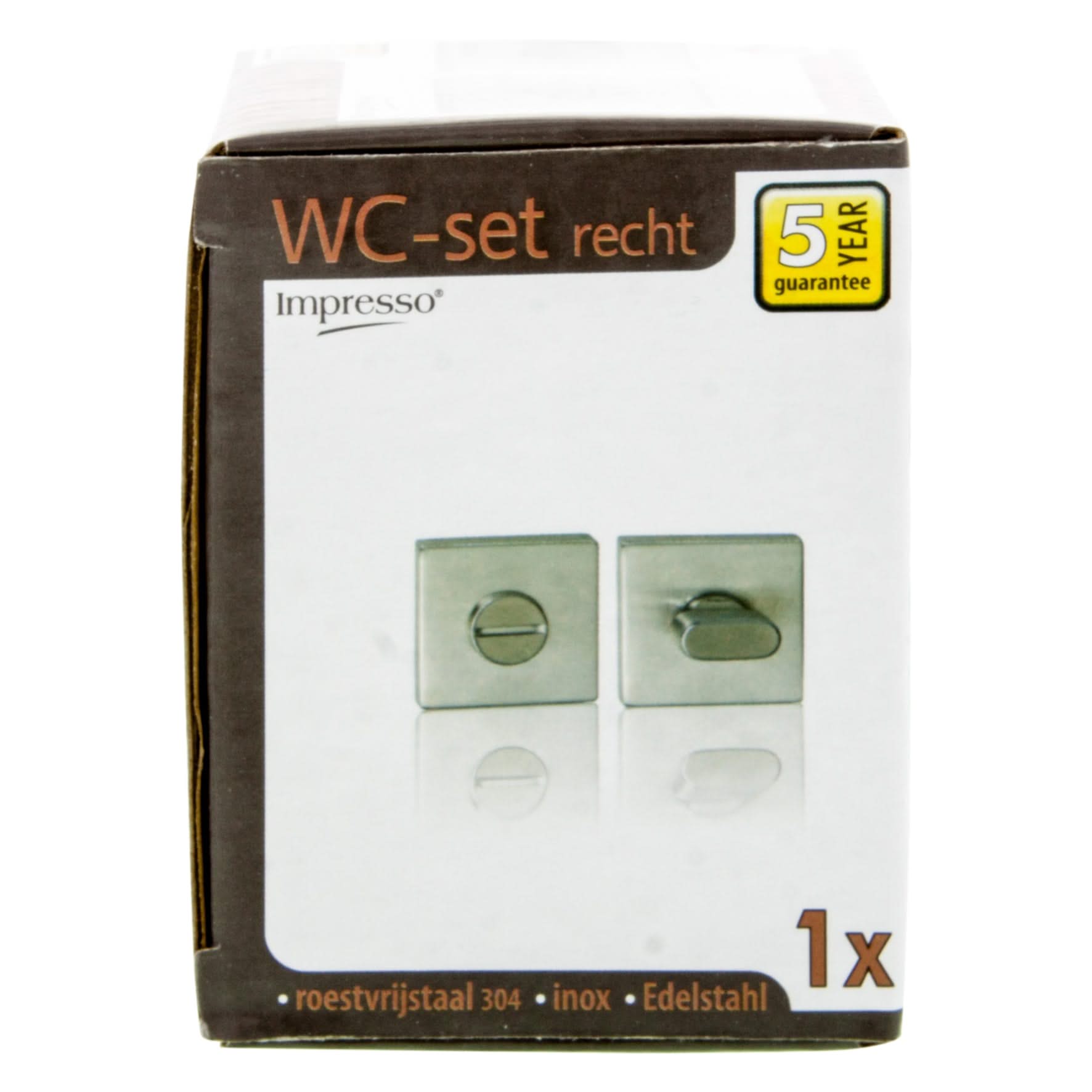 Impresso vierkant rozet Badkamer Toiletsluiting RVS geborsteld 14