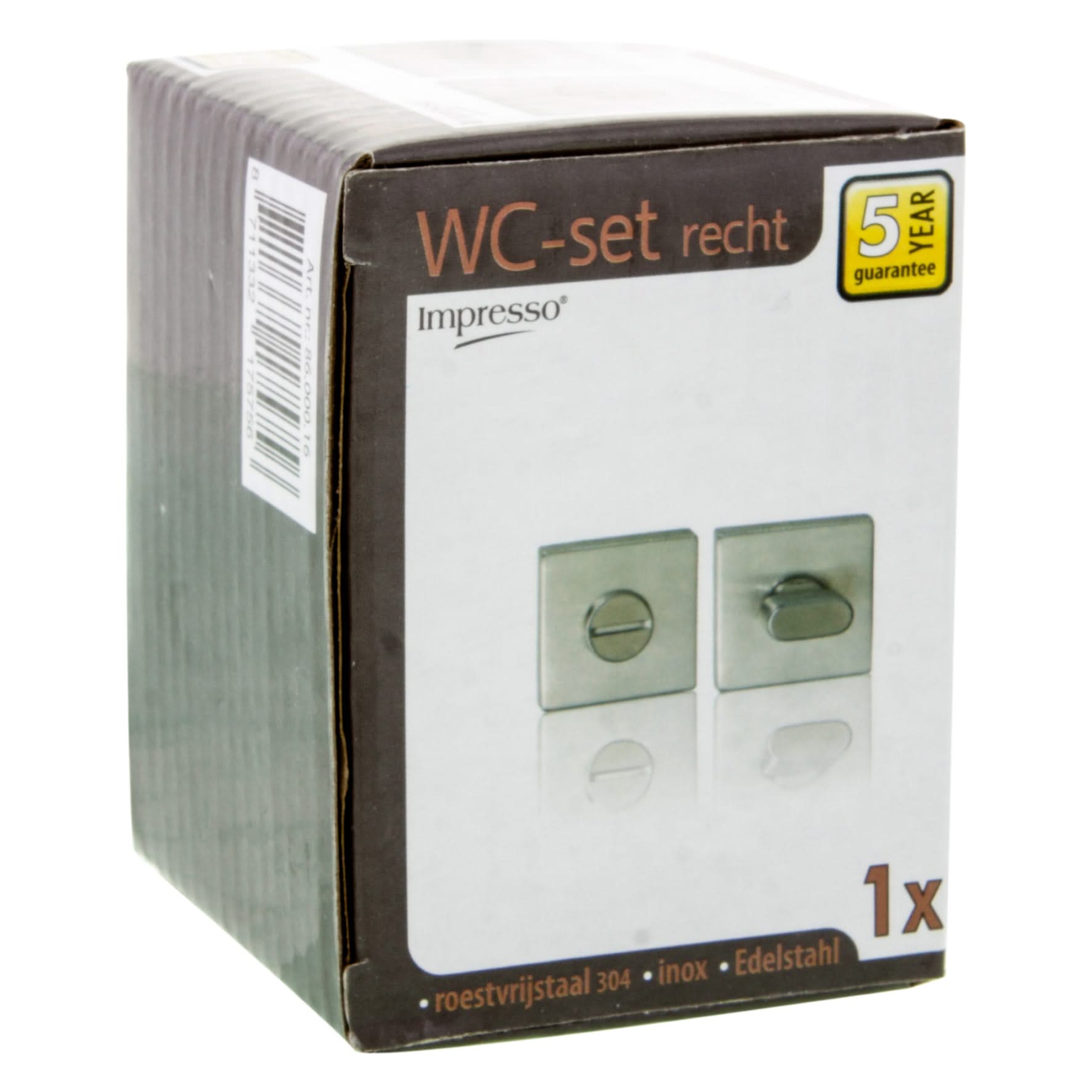 Impresso vierkant rozet Badkamer Toiletsluiting RVS geborsteld 16