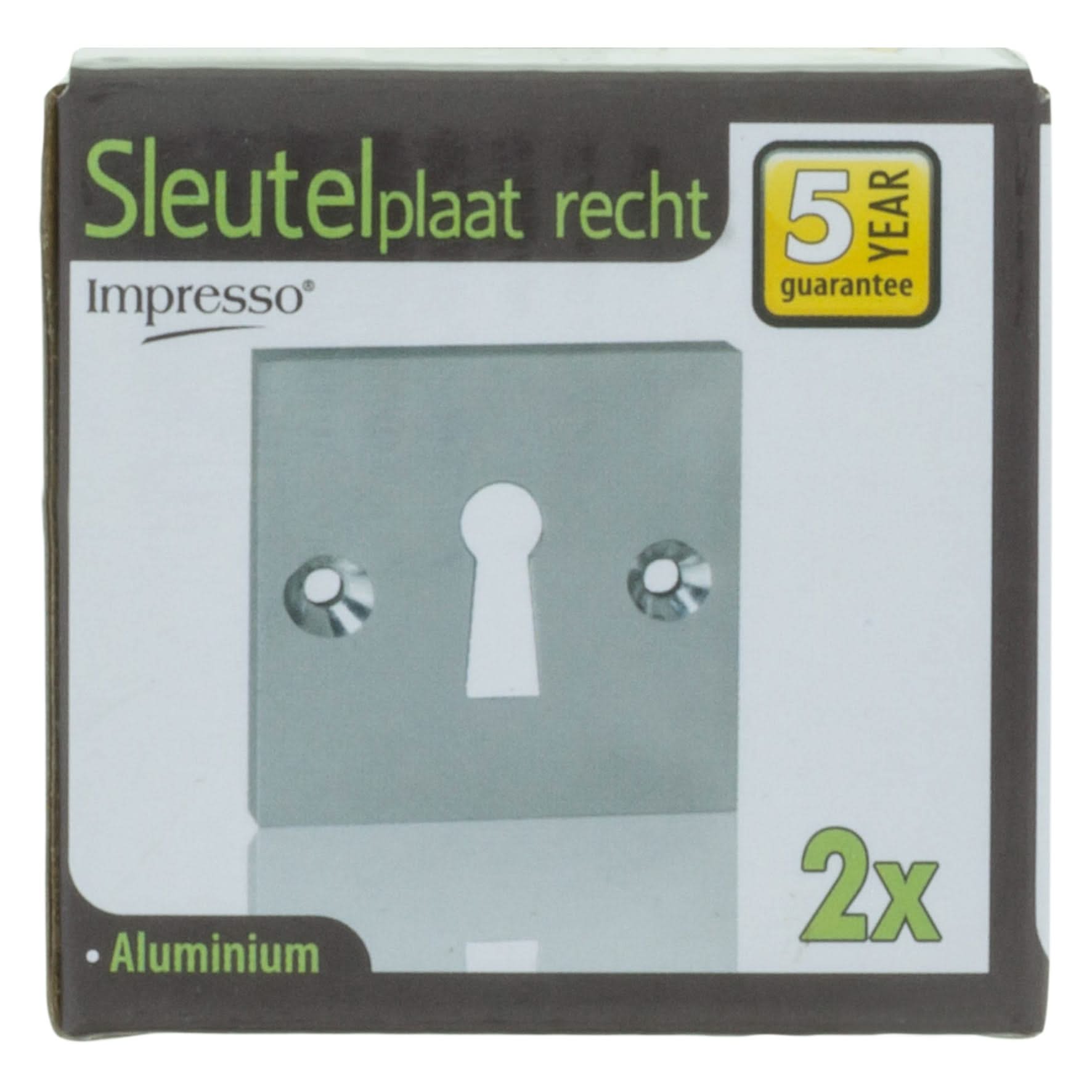 Impresso vierkant rozet Klaviersleutel Aluminium F1 11