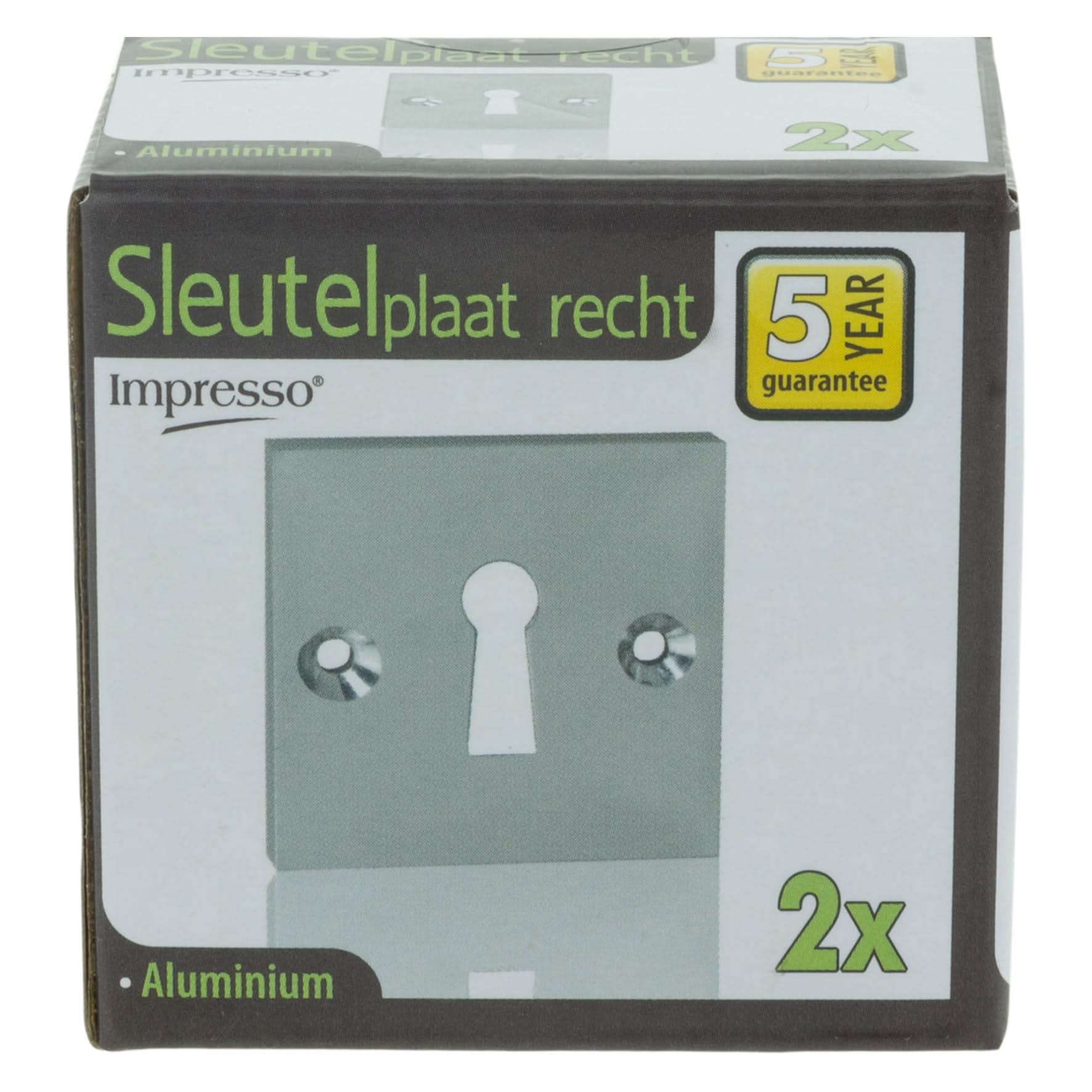Impresso vierkant rozet Klaviersleutel Aluminium F1 14