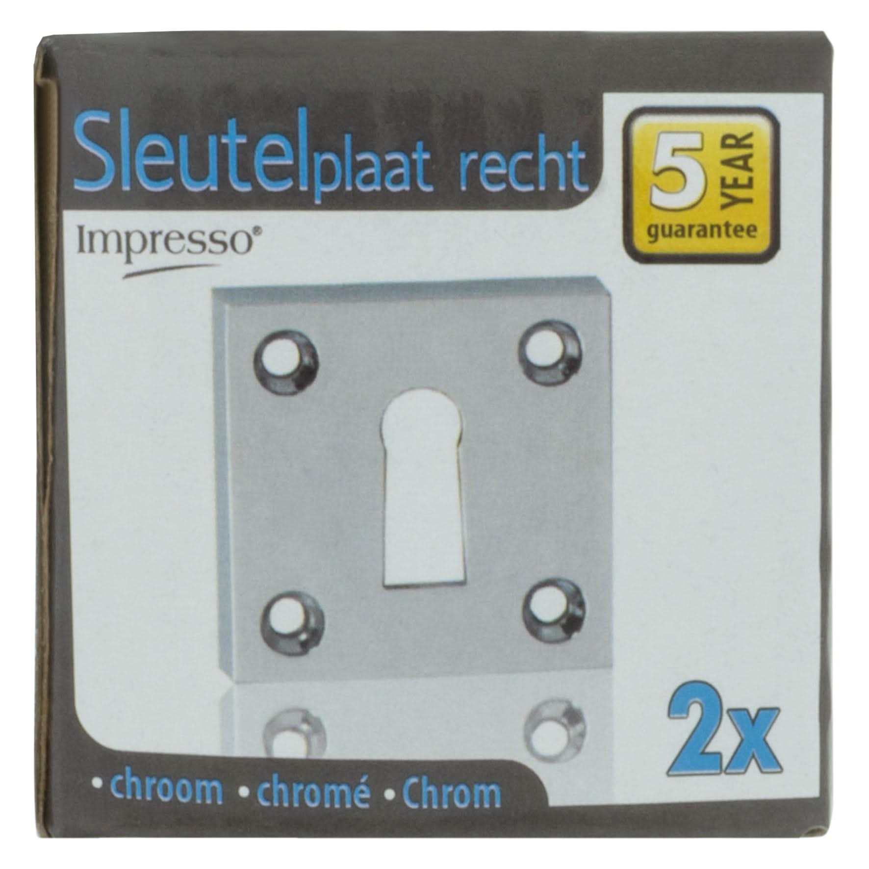 Impresso vierkant rozet Klaviersleutel Chroom 11