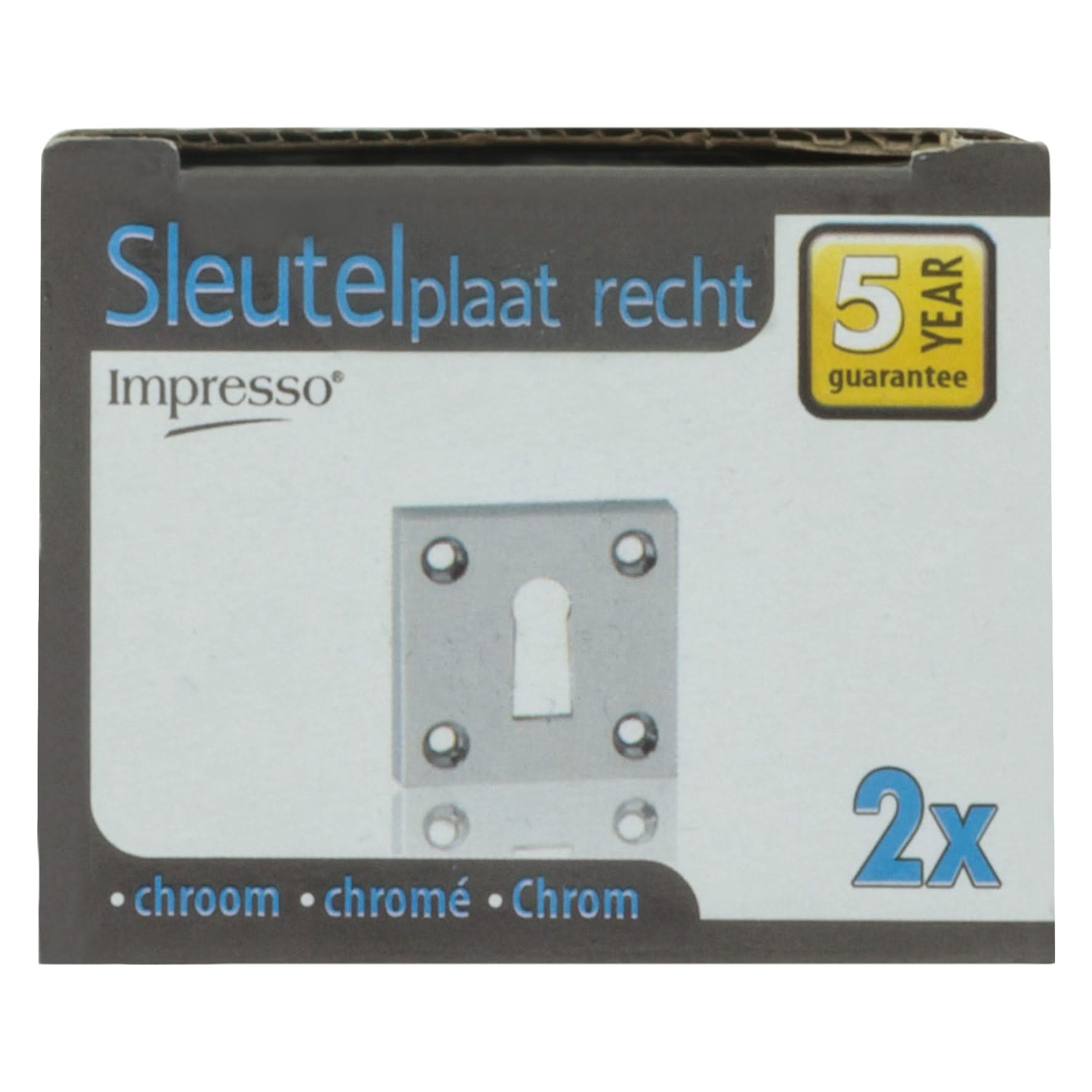 Impresso vierkant rozet Klaviersleutel Chroom 13