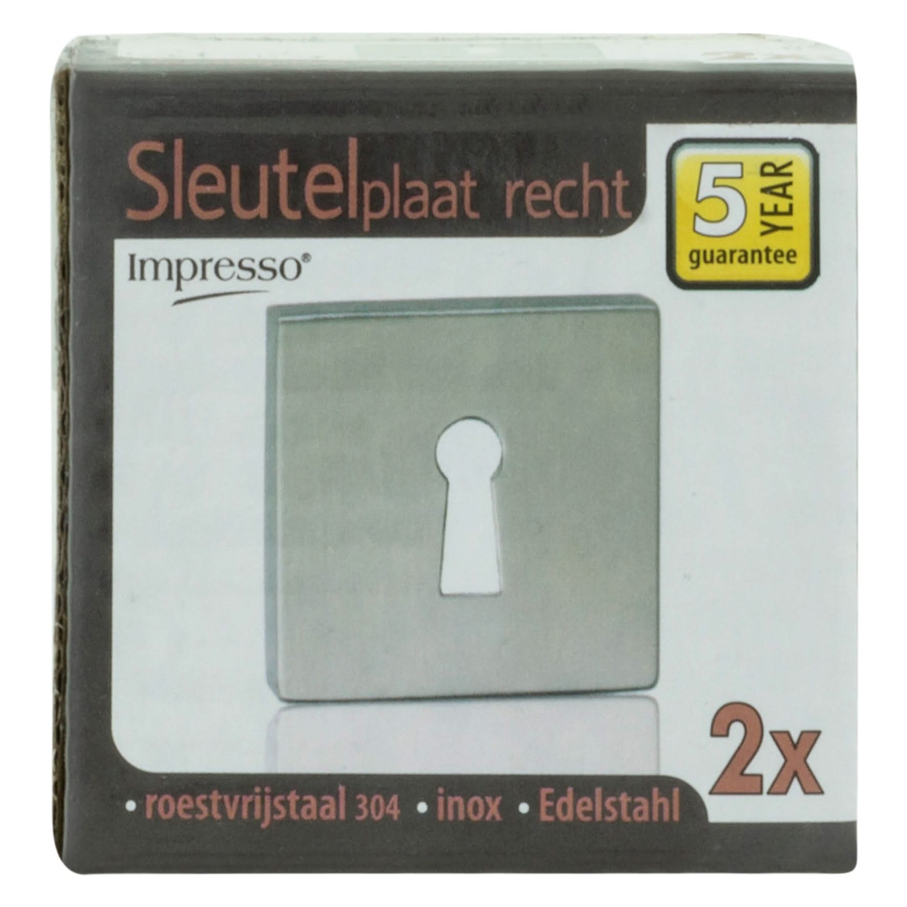 Impresso vierkant rozet Klaviersleutel RVS geborsteld 11