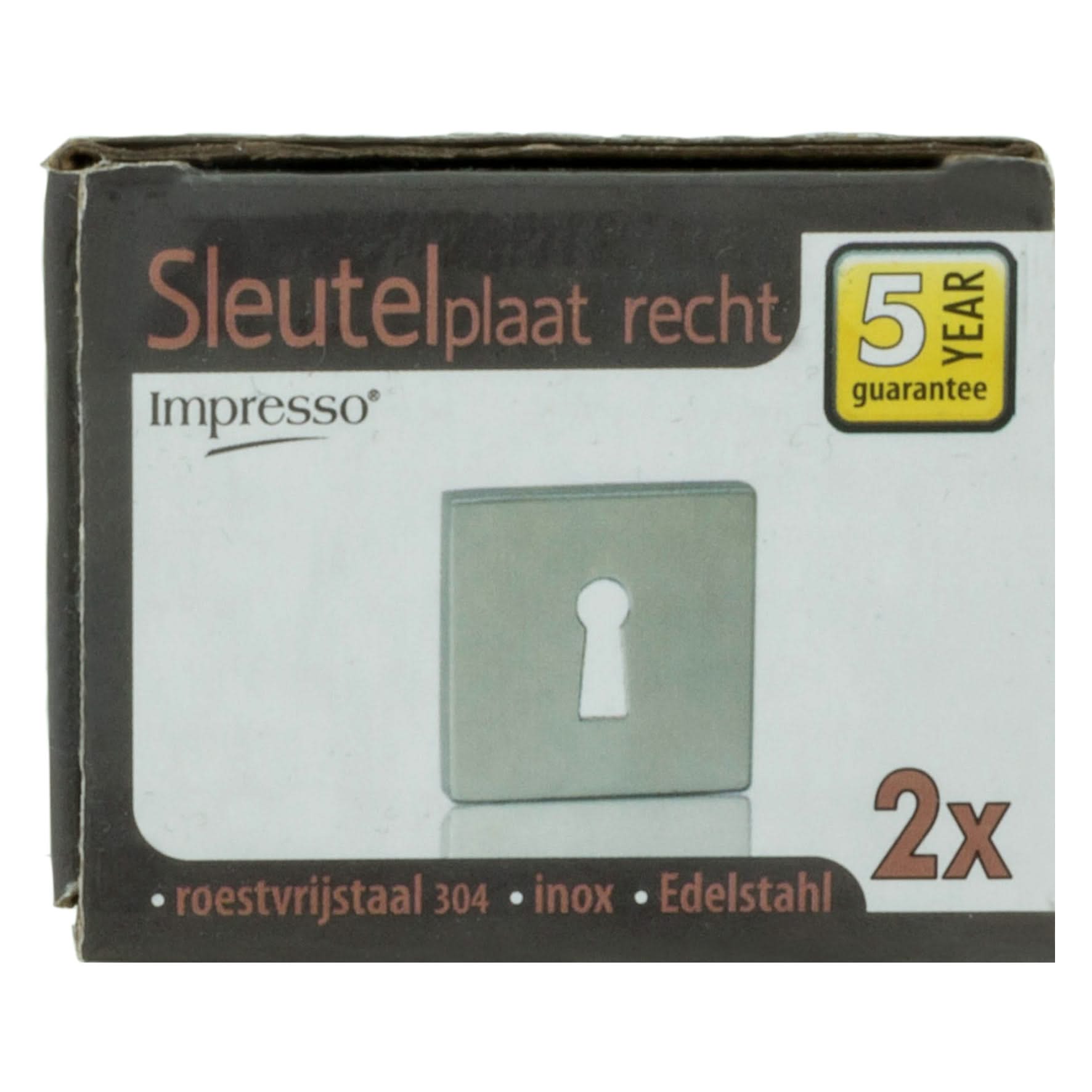 Impresso vierkant rozet Klaviersleutel RVS geborsteld 13