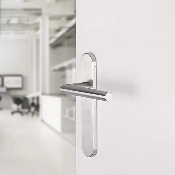 Impresso Harrow RVS geborsteld op Ovaal schild - Deurbeslag-expert