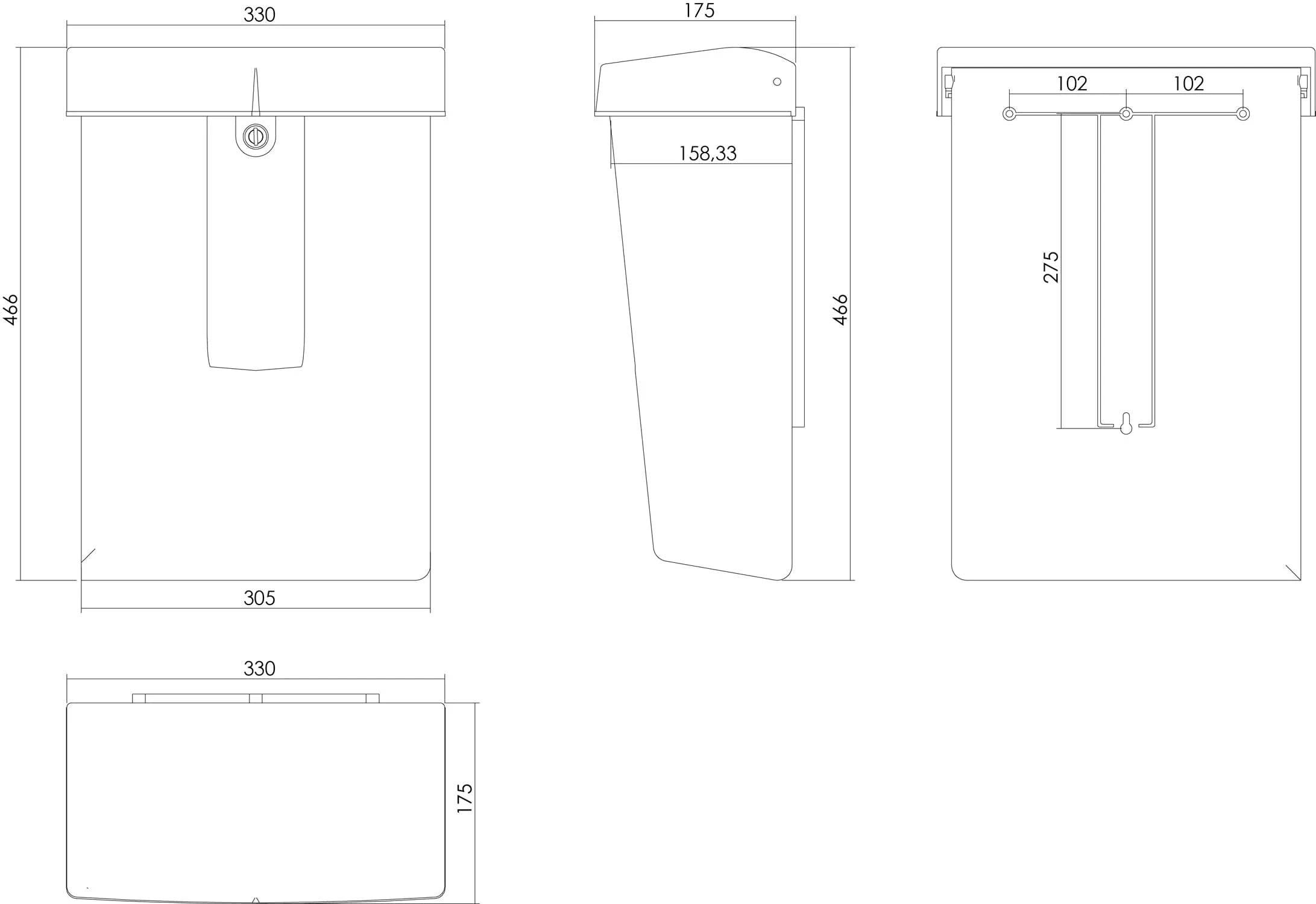 Intersteel Brievenbus mat zwart 1