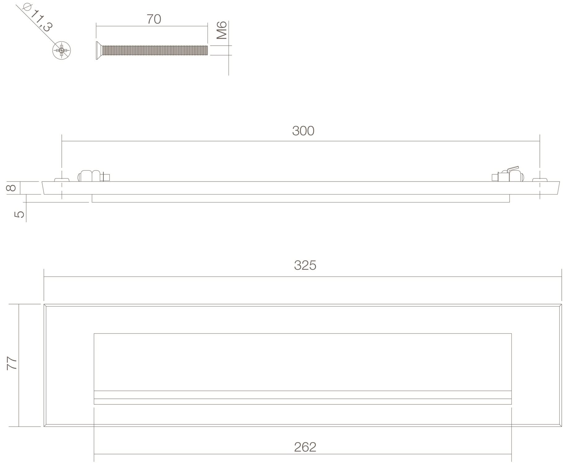 Intersteel Brievenbus met klepregenrand messing getrommeld 1