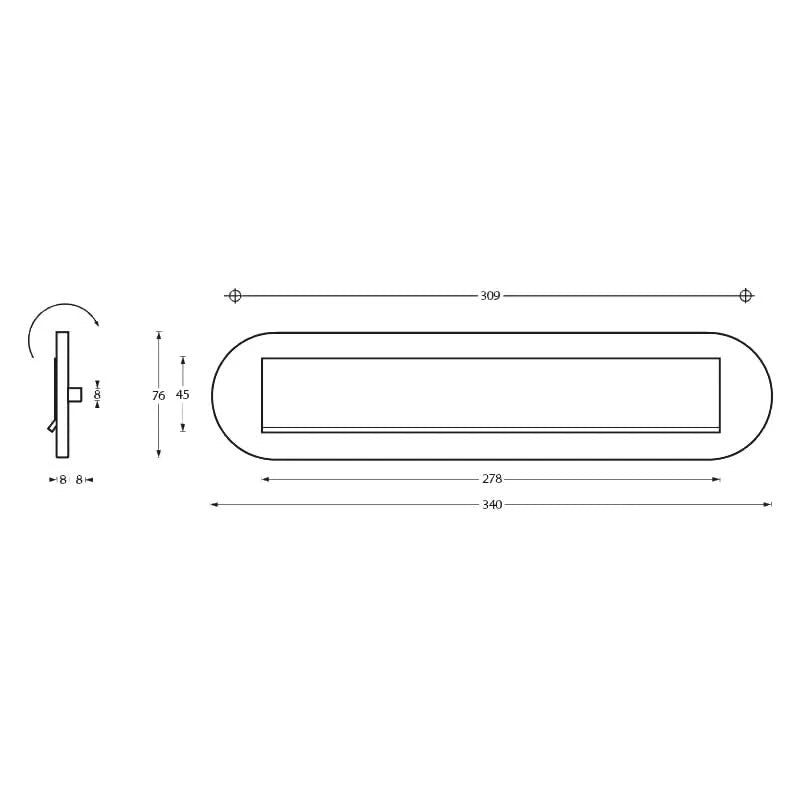 Intersteel Brievenbus ovaal met klepregenrand rvs geborsteld 1