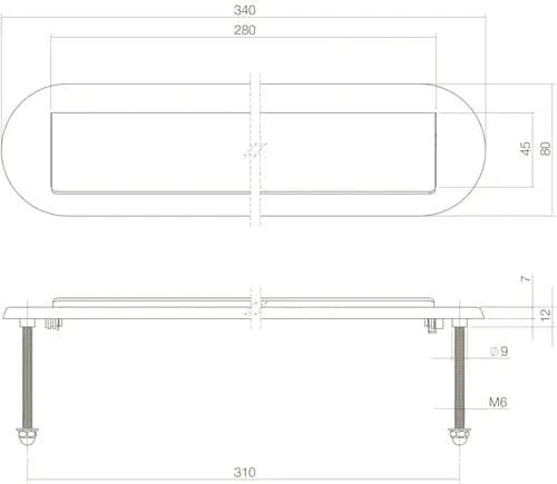 Intersteel Brievenbus ovaal met klepregenrand zwart 1
