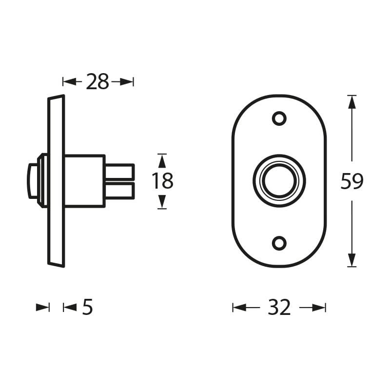Intersteel Deurbel ovaal chroom mat 1