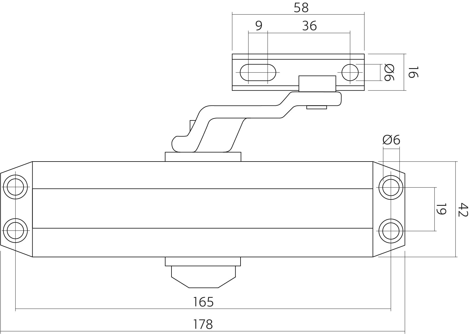 Intersteel Deurdranger met schaararm DR 122 zwart 1