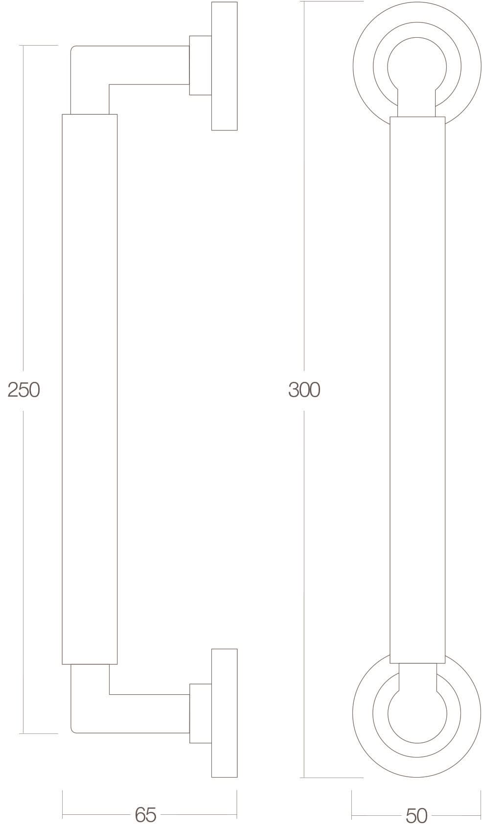 Intersteel Deurgreep Bau Stil 300 mm oud grijs 1