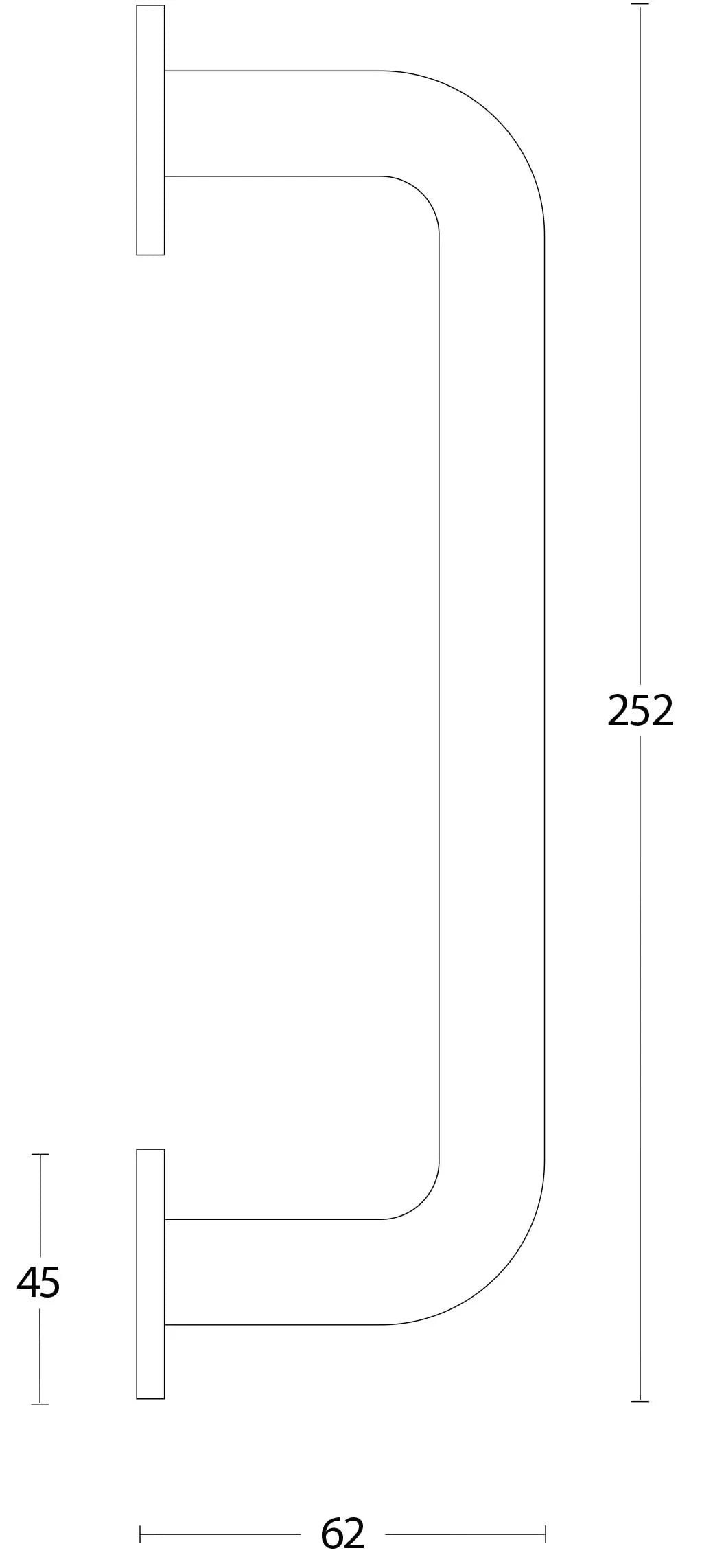 Intersteel Deurgreep op rond rozet 252 mm rvs geborsteld 1