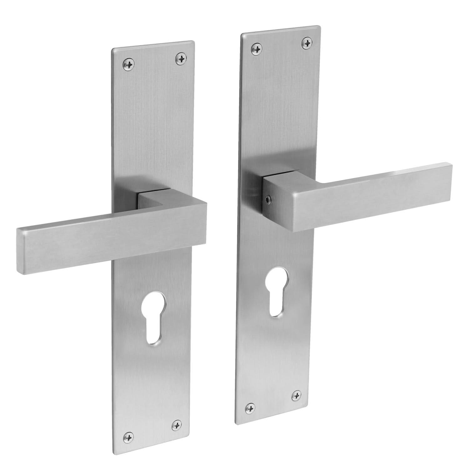 Intersteel Deurkruk Amsterdam met schild 250x55x2mm rvs geborsteld - Deurbeslag-expert