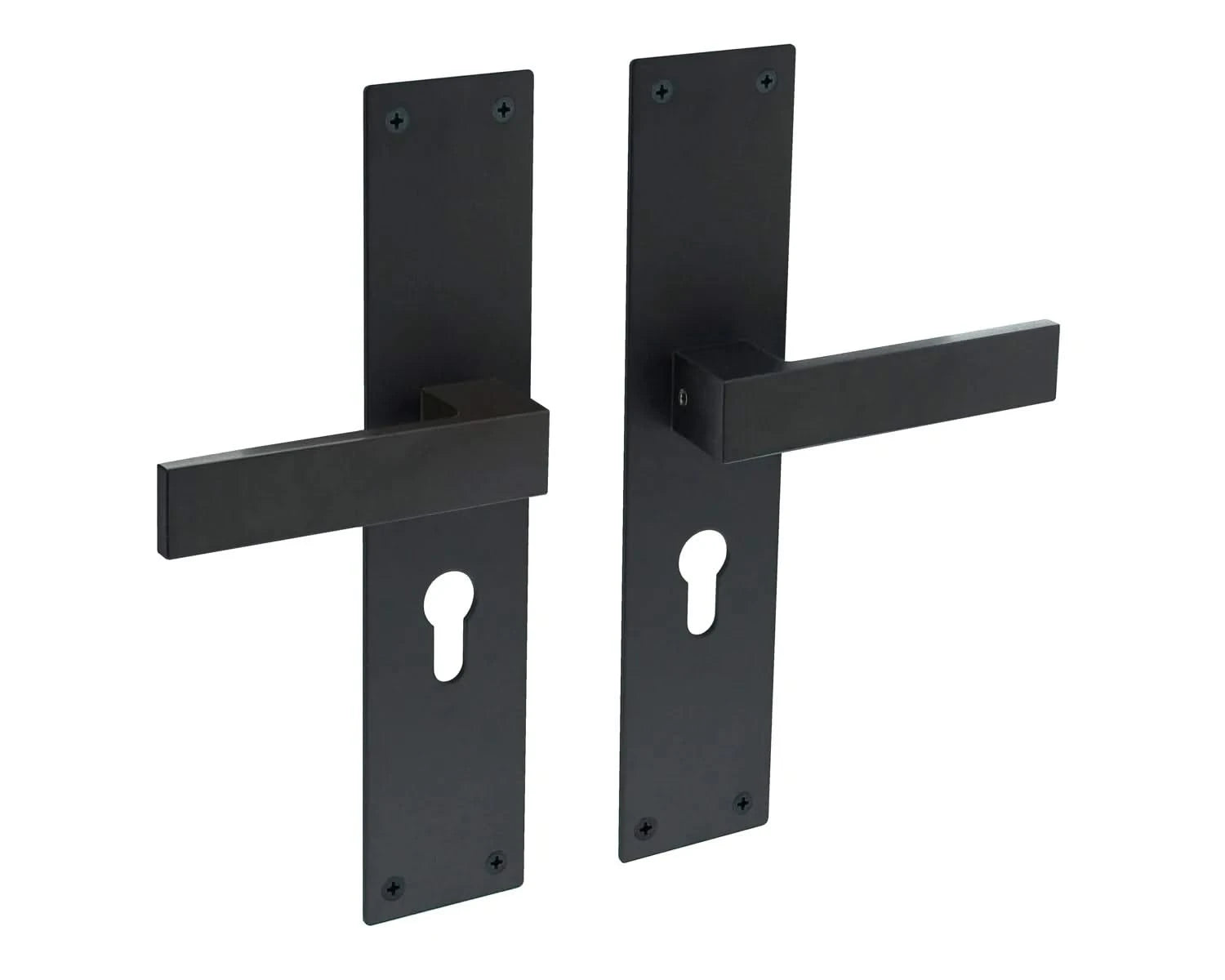 Intersteel Deurkruk Amsterdam met schild 250x55x2mm zwart - Deurbeslag-expert