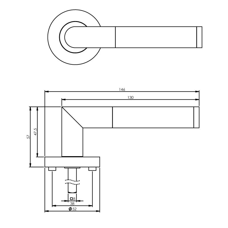 Intersteel Deurkruk Bastian op rozet chroom 1