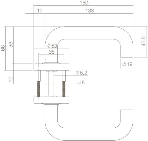 Intersteel Deurkruk Bern op rozet mat zwart 1