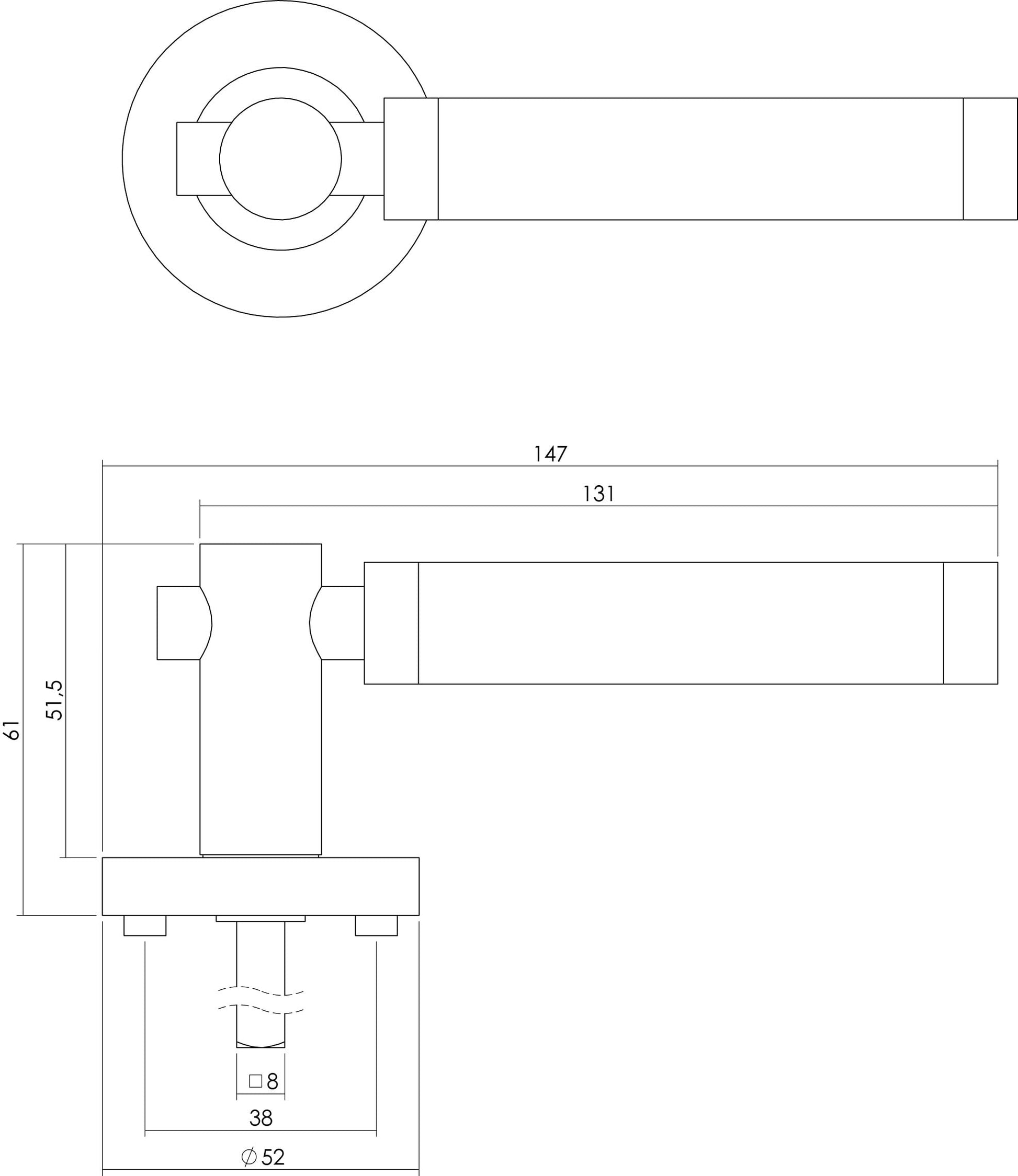 Intersteel Deurkruk Birgit op rozet chroom 1