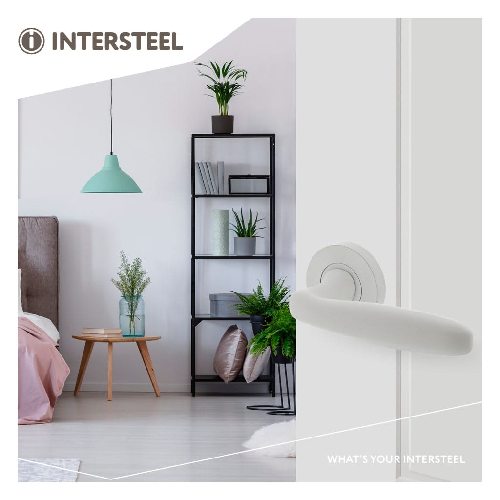 Intersteel Deurkruk Bjorn op ronde rozet o52x10mm wit 3