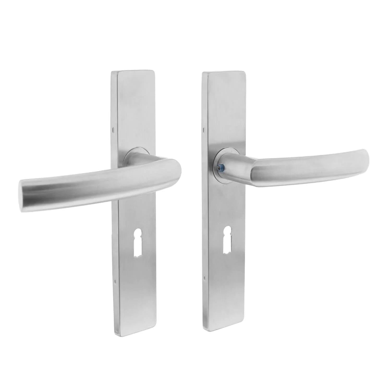 Intersteel Deurkruk Blok op rechthoekig schild rvs geborsteld - Deurbeslag-expert