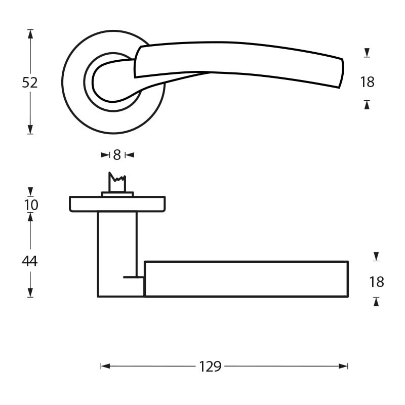 Intersteel Deurkruk Bryan op rozet nikkel mat 1