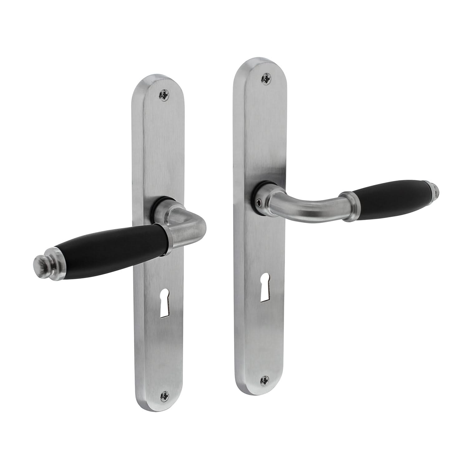 Intersteel Deurkruk Courgette met ovaal schild 238x39x9mm mat chroom - Deurbeslag-expert