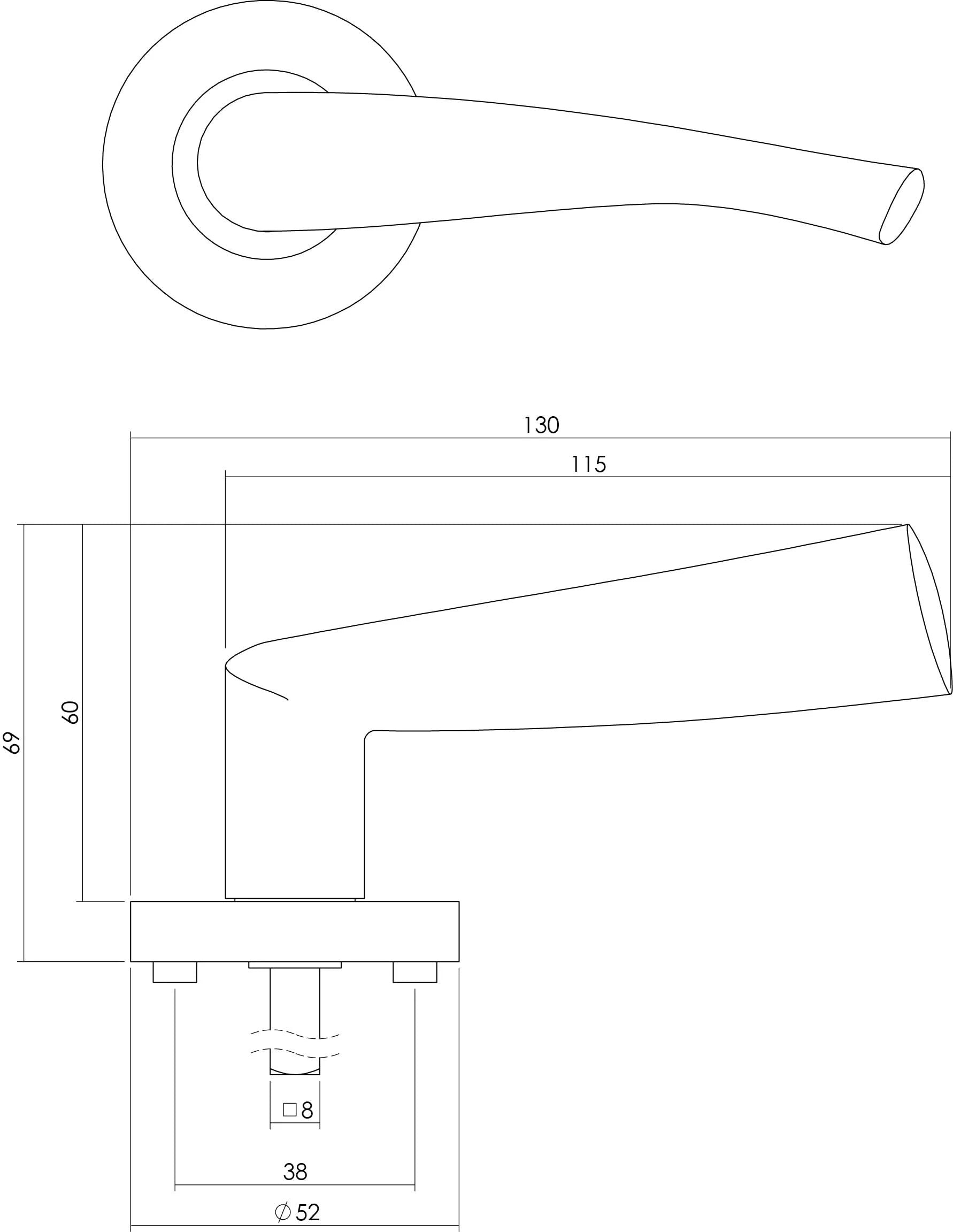 Intersteel Deurkruk Giussy op rozet chroom 1