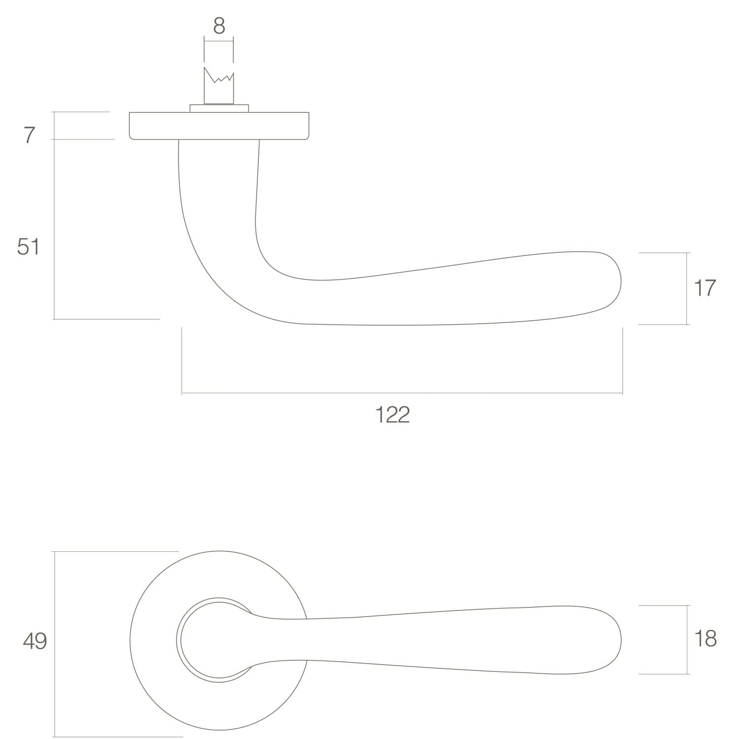 Intersteel Deurkruk Jupiter op rozet messing gelakt 1
