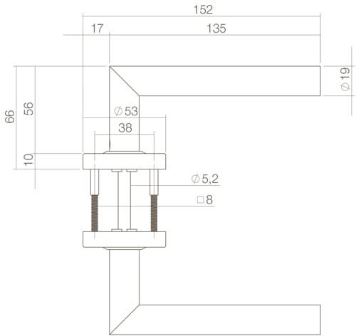 Intersteel Deurkruk Jura op rozet mat zwart 1