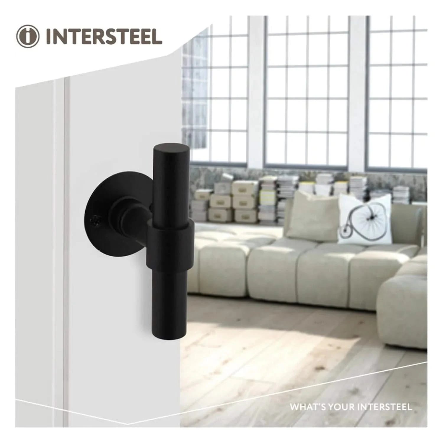 Intersteel Deurkruk LT model met rozet 2 mm rvszwart 3