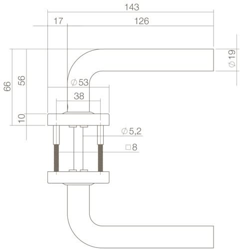 Intersteel Deurkruk Luzern op rozet mat zwart 1