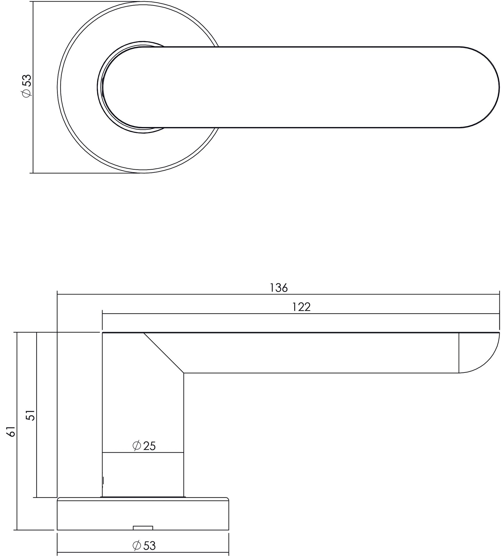 Intersteel Deurkruk Massief strak elegant op rozet met ring met veer rvs geborsteld 1