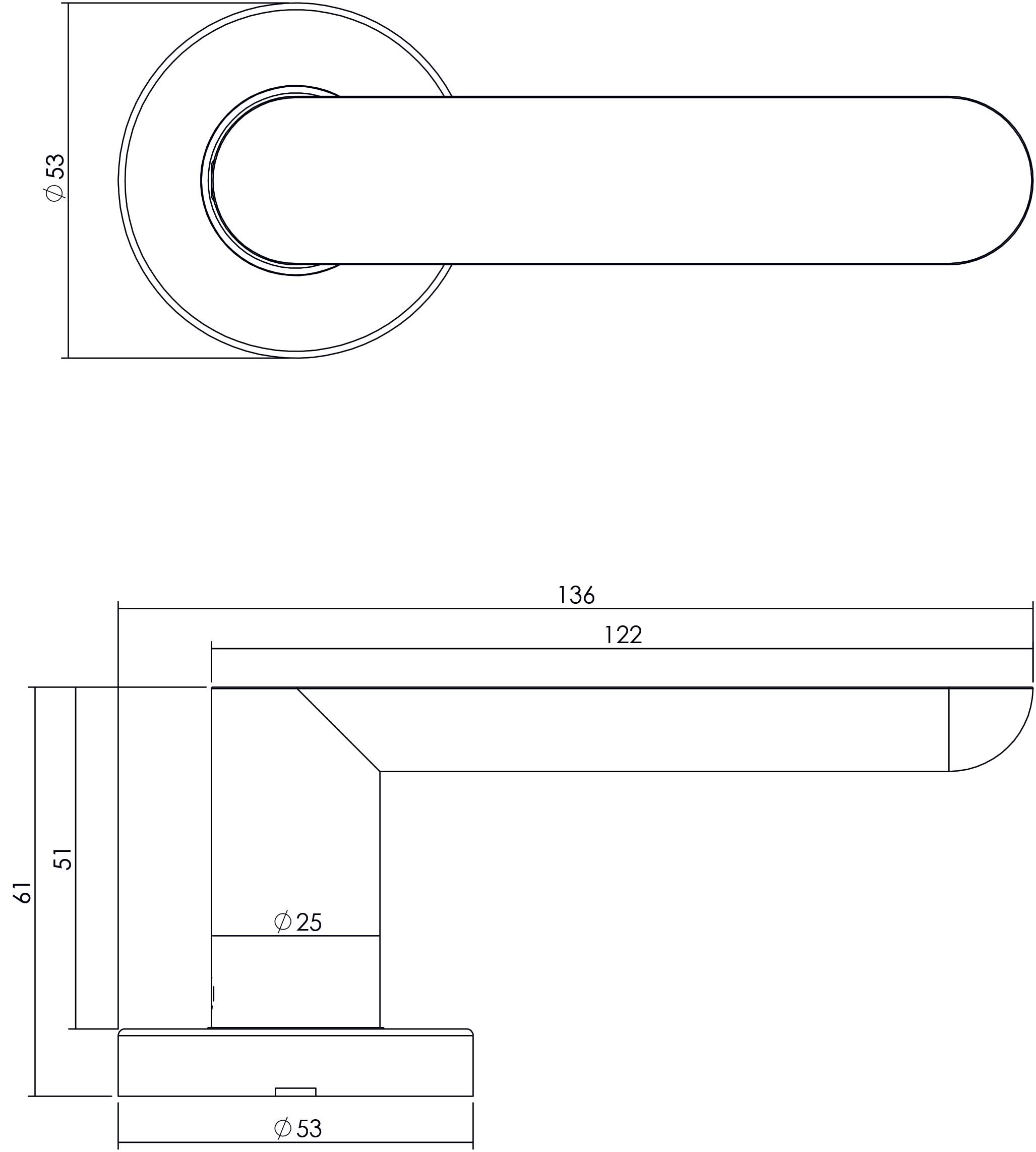 Intersteel Deurkruk Massief strak elegant op rozet met ring met veer rvs geborsteld 1