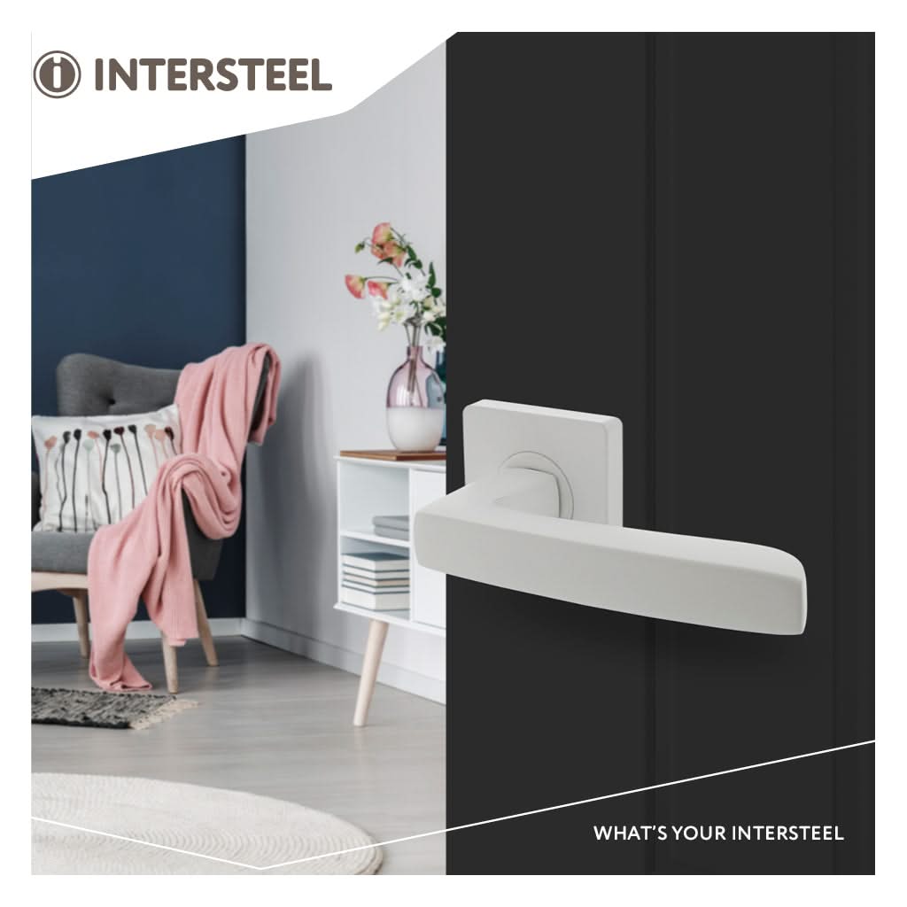 Intersteel Deurkruk Minos op vierkante rozet 55x55x10mm wit 2